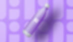 A light purple reusable water bottle with a silver bottom and cap over a purple pattern background.